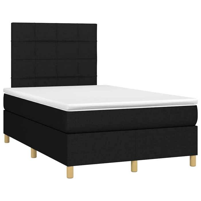 Maison Exclusive - Sommier à lattes de lit matelas et LED noir 120x190 cm tissu