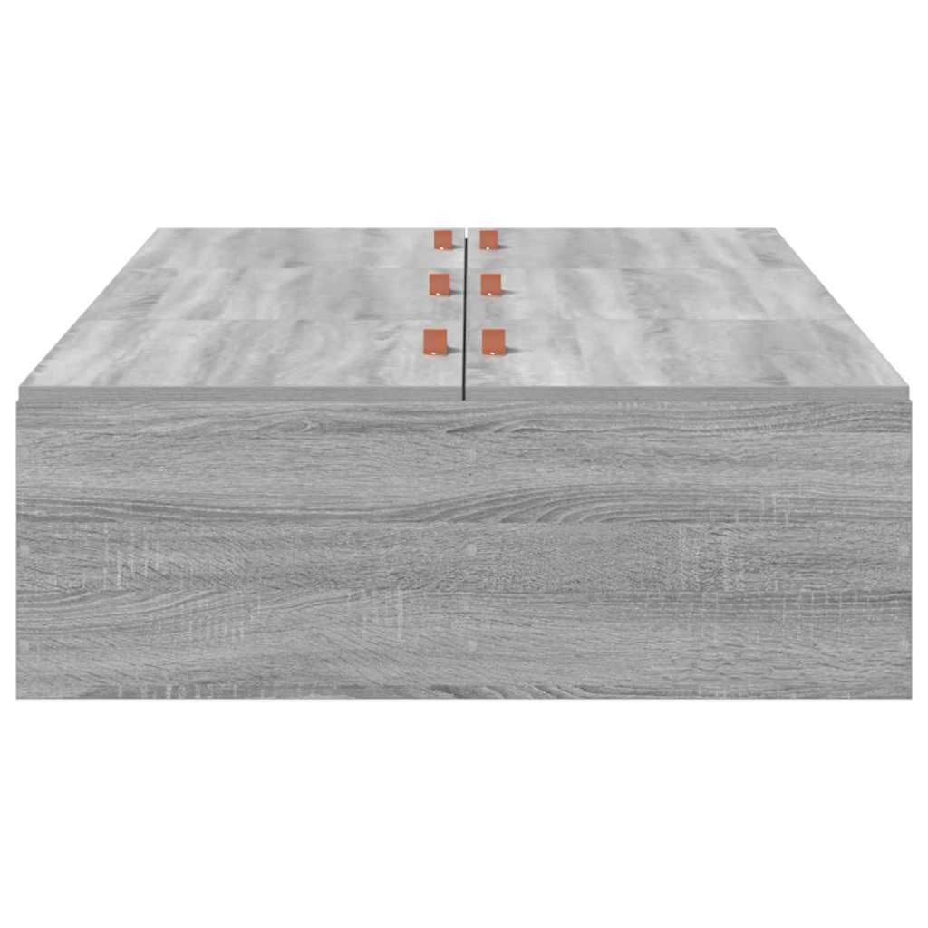 Storage Bed Frame with Grey Sonoma Finish 80 x 200 cm