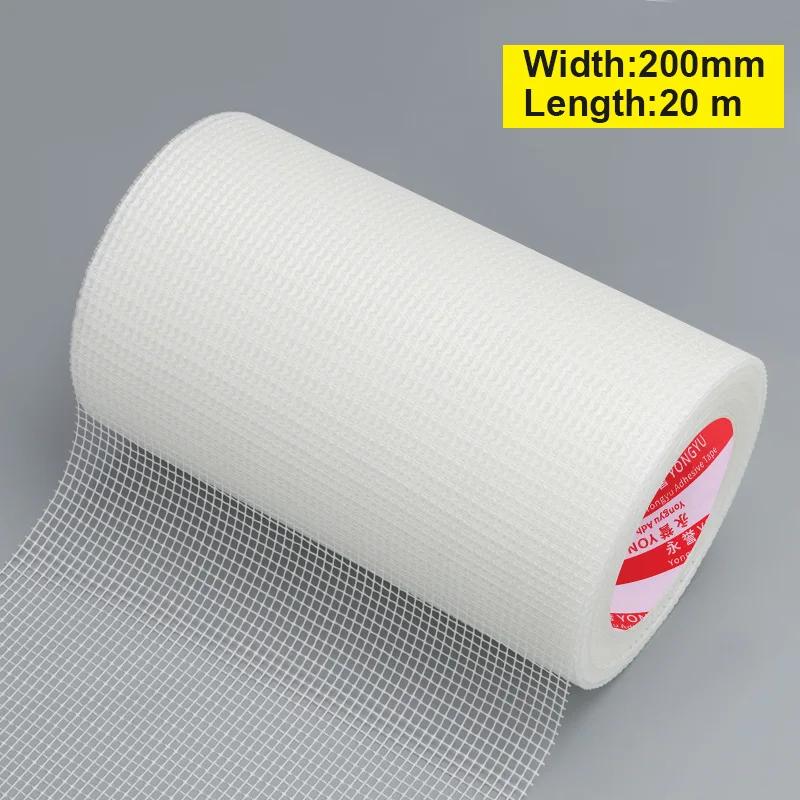 Grid Self Adhesive Wall Crack Prevention Mesh with Glass Fiber Mesh Cloth Cover Gypsum Alkali Resistant Tape Wall Crack Repair