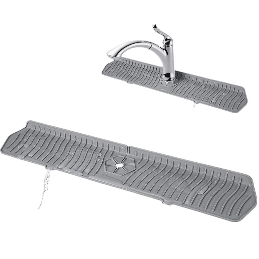 Splashproof Faucet Mat Silicone Draining Mat Durable Dish Soap Sponge Holder for Kitchen
