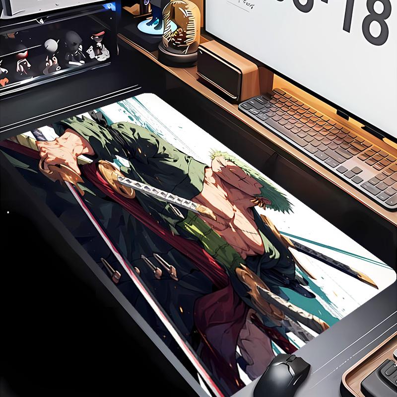 One Piece Zoro Theme Premium Non-slip Mouse Pad with Stitched Edges,Durable Rubber Material,for Desktop & Gaming Great Gifts