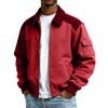 Men's Solid Color Pocket Zipper Jacket Men's Sports Large Size Casual Jacket
