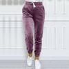 Solid Drawstring Velvet Jogger Pants Versatile Warm Sweatpants for Fall & Winter Women's Clothing