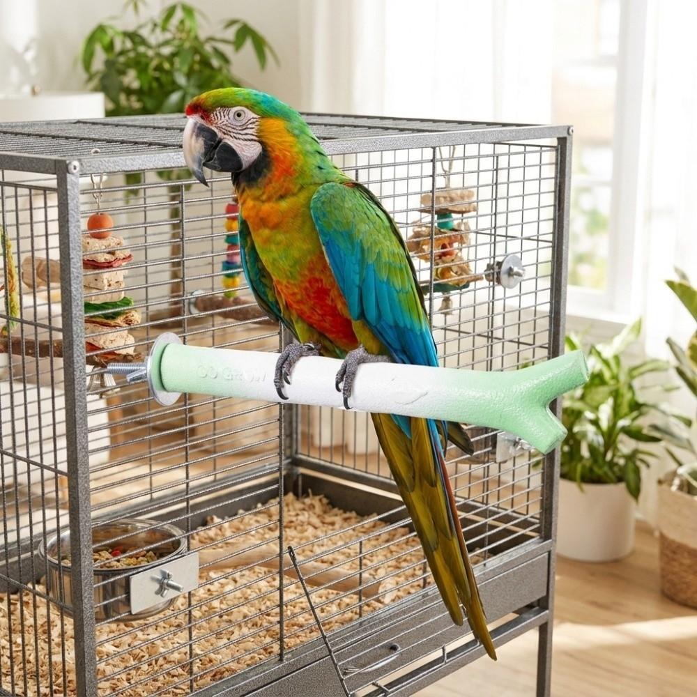 Branch-Shaped Bird Station Pole Textured Parrot Grinding Stick Claw Grinding Rod Cage Perch