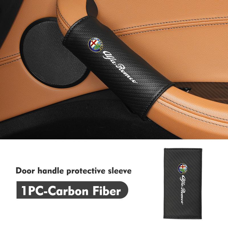 Car Door Inner Handle Protector Cover Handle Gloves Accessories For Alfa Romeo Giulietta GT 159 147 156 Mito Brera Giulia Spiderxya563