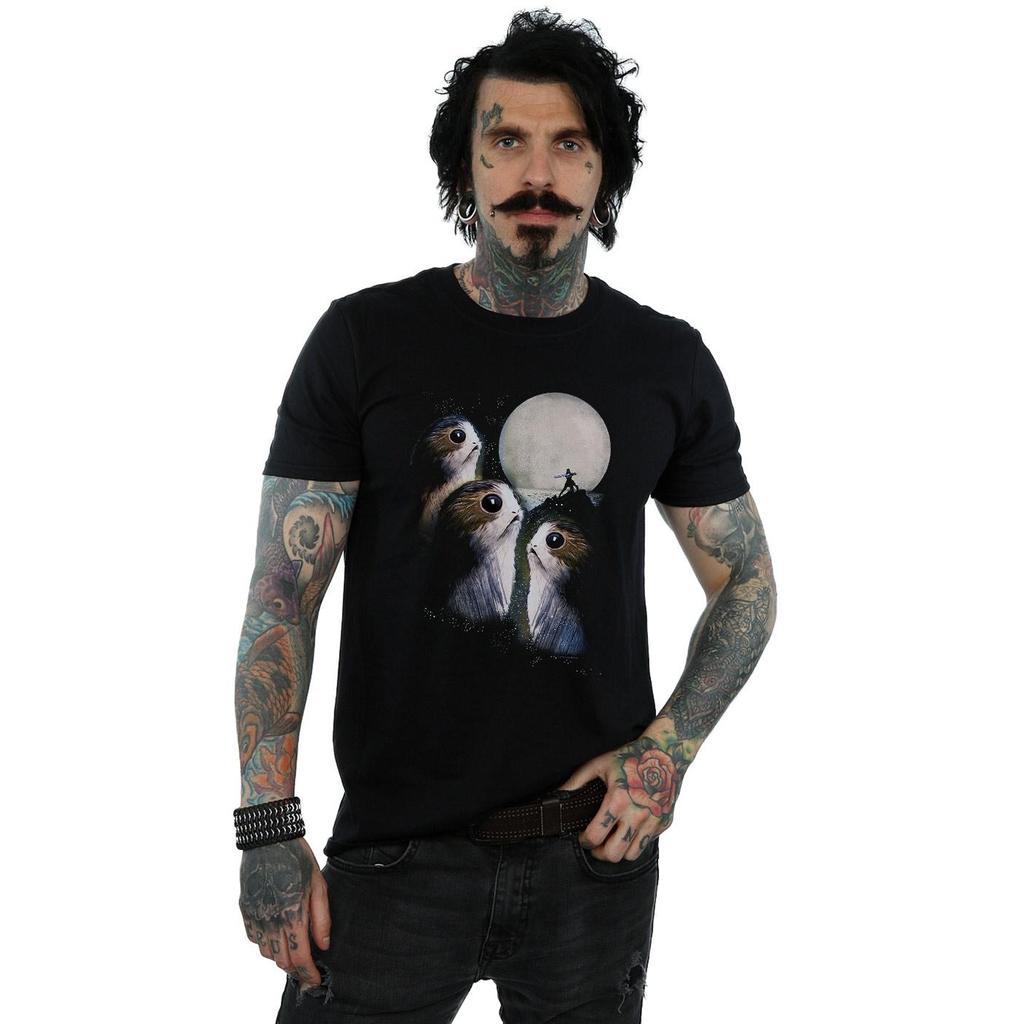 Star Wars Mens The Last Jedi Porgs Sunset T-Shirt