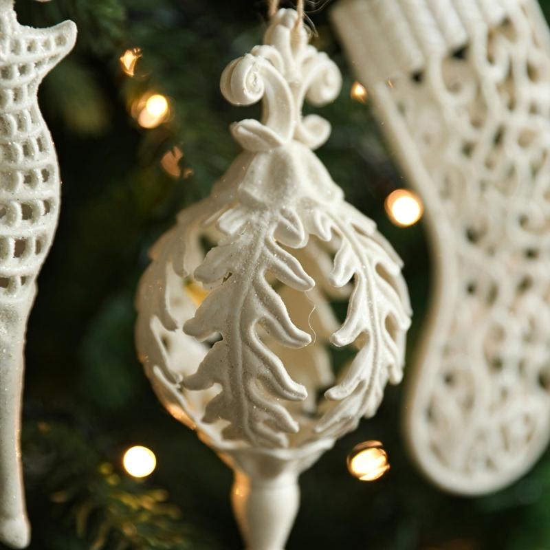 Белые пластиковые рождественские украшения Небьющиеся рождественские шары Подвесное украшение для праздничной елки