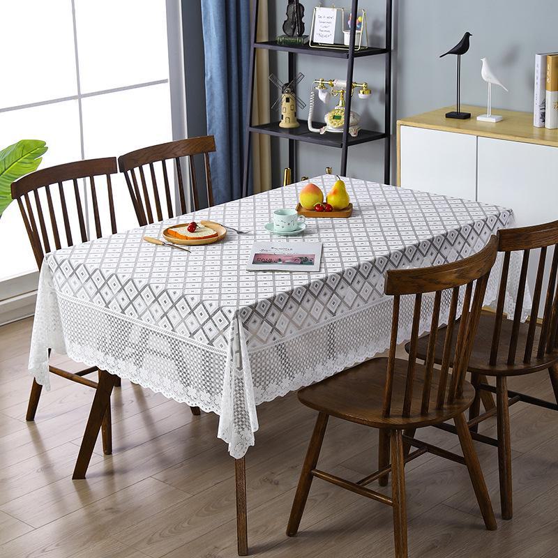 Элегантный белый кружевной квадратный обеденный стол и стулья 2022 года с ковриком