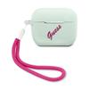 Guess Чехол Guacaplsvsbf для Airpods Pro Синий Фуксия/Blue Fuschia Силиконовый Винтажный