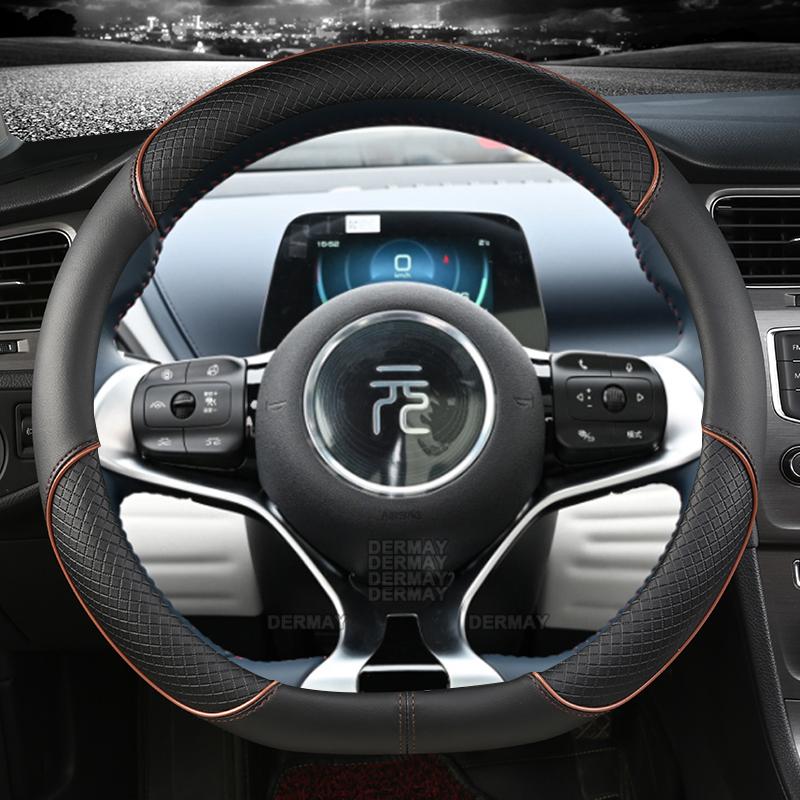 Для BYD Dolphin Atto3 Atto 3 EV Yuan Plus чехол на руль автомобиля из микрофибры и кожи в форме буквы D, автомобильные аксессуары