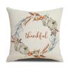 Autumn Thanksgiving Pillow Cases Cotton Linen Cushion Case Pumpkin Cushion Cover Fall Farmhouse Home Party Decor Pillow Cover