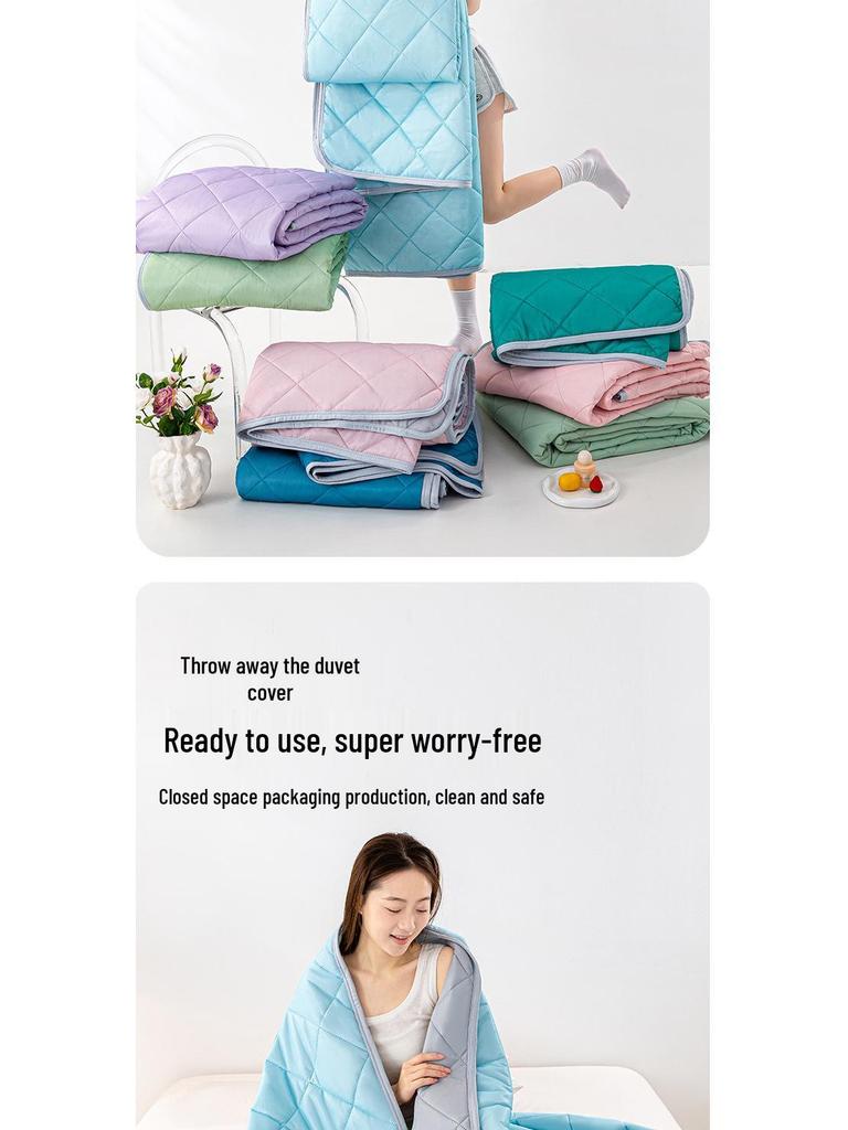 Летнее одеяло из охлаждающего шелка - Однотонное одеяло из ледяного шелка для кондиционирования воздуха для детей, Тонкое и освежающее одеяло, Идеальный летний подарок