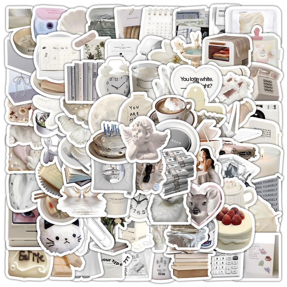 60 листов многоцветных наклеек в стиле ИНС: Реалистичные маленькие объекты в синем, розовом, фиолетовом, желтом и зеленом цветах