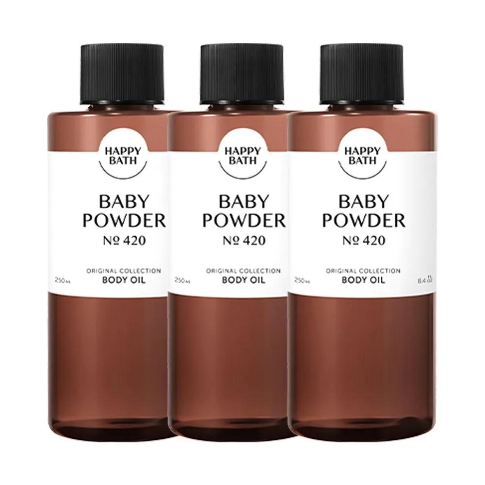HAPPY BATH Original Collection Body Oil Baby Powder 250ml (3 Pieces)
