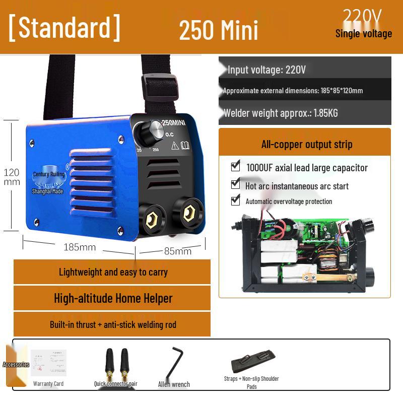Shijiruiling ZX7200 250, 220В Портативный Автоматический Мини Бытовой Сварочный Аппарат