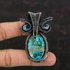 Медный Синий Бирюзовый Кулон Медная Проволока Обернутые Ювелирные Изделия Синий Цвет Кулон Сглаза Драгоценные Камни Ювелирные Изделия Для Подарка Медный Кулон Сова Ручной Работы