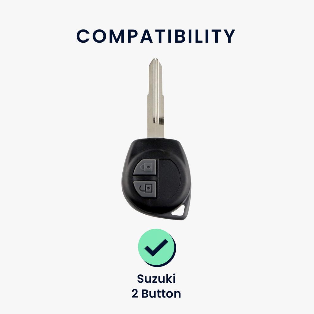 kwmobile Suzuki 2-Button Car Key Compatible Case - Silicone Key Case Fall Prevention Car Key - Key Case Black Matte/Red