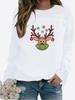 Women's Autumn and Winter Plush Clothing Printed Casual Sportswear Long Sleeved Top T-shirt Women's Round Neck Sweater Pullover