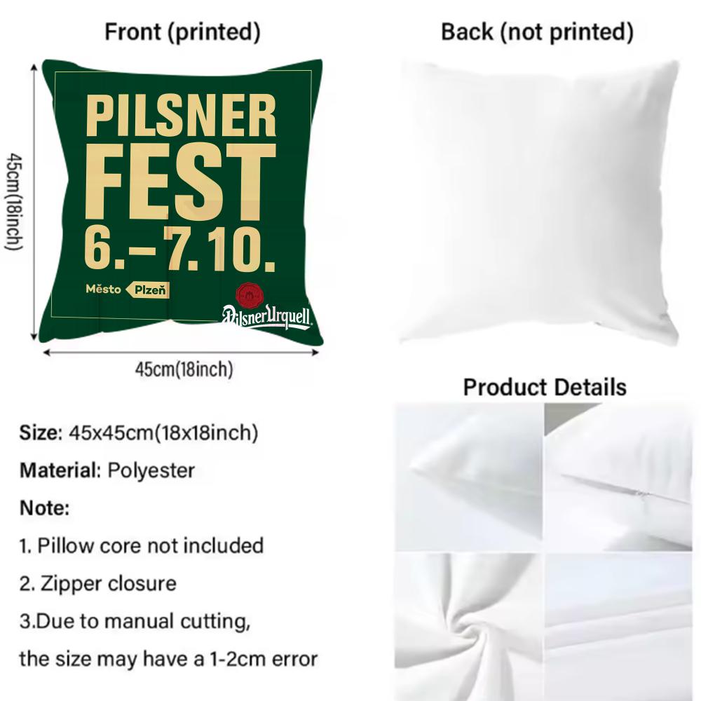 Пиво P-Pilsner U-Urquell Чехол на подушку с принтом для гостиной, дивана и декора спальни
