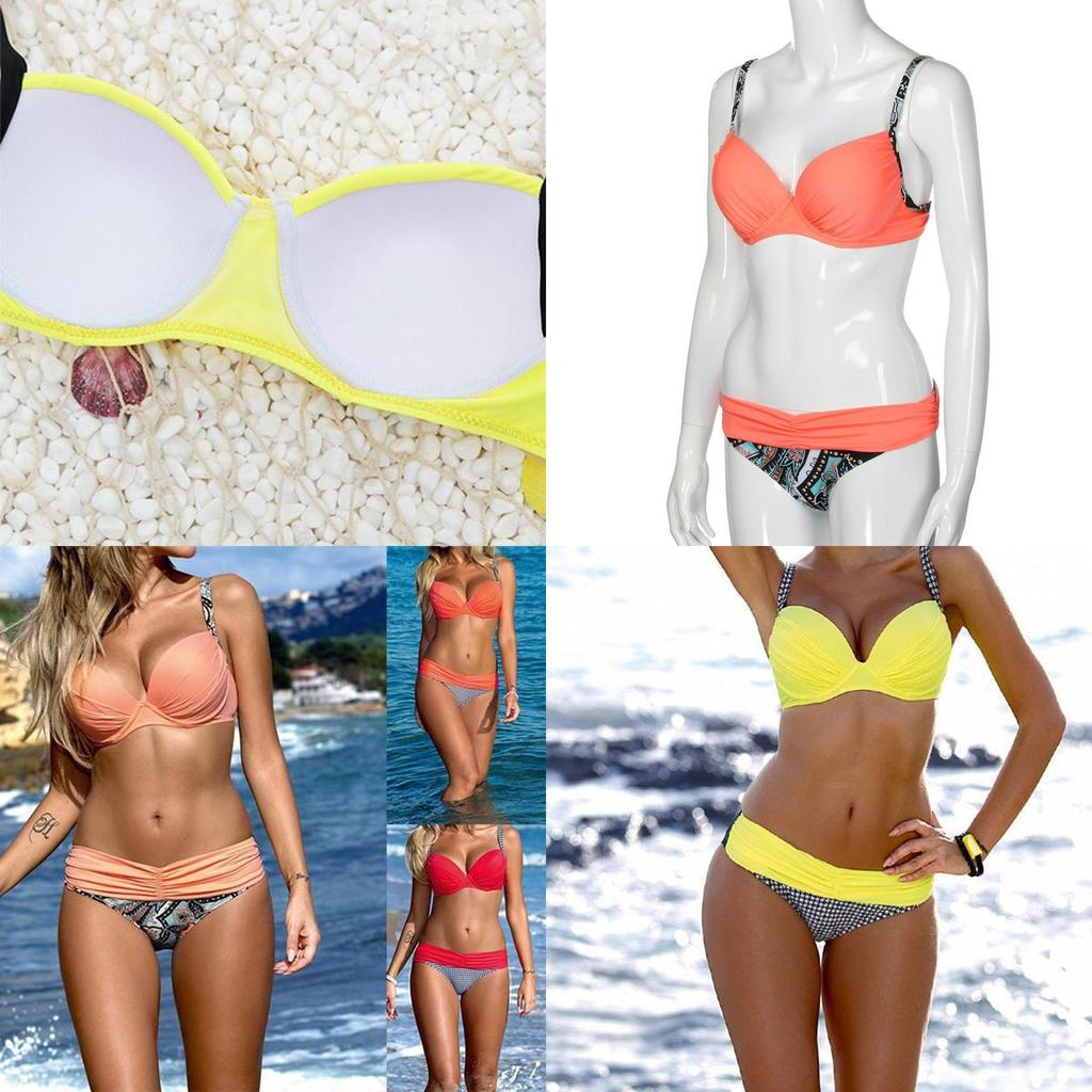 Premium Quality Women Sexy Swimsuit Beach Bikini Bathing Suit Padded Patchwork Set