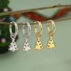 Women Hoop Earrings Cute Christmas Tree Multicolor Cubic Zirconia Xmas Festival Party Holiday Trendy Lady Jewelry Gift