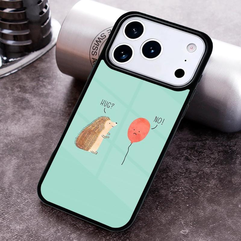 Hedgehog and Balloon Phone Case for iPhone 17 16 15 Pro Max Air 14 13 12 11 Plus Shockproof Cover