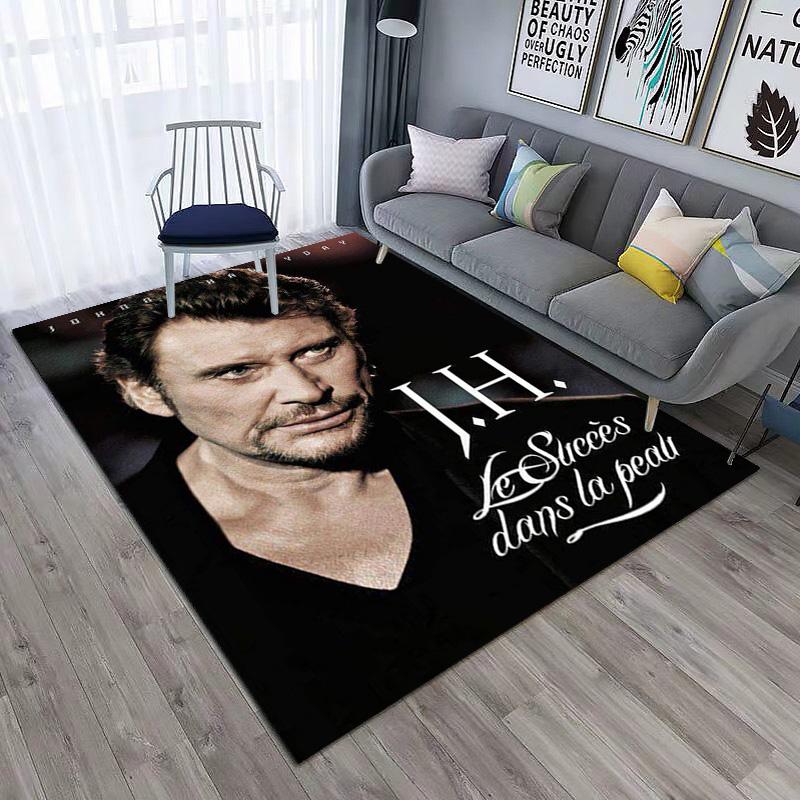 French legendary rock singer and actor Johnny Hallyday carpet is suitable for living room and bedroom doormats office balcony decorative carpet V14