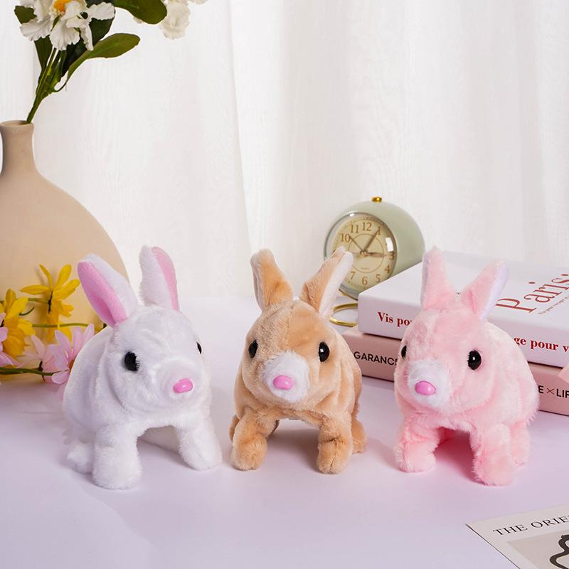 Electronic Plush Rabbit Toy Robot Bunny Walking Jumping Running Animal Shake Ear