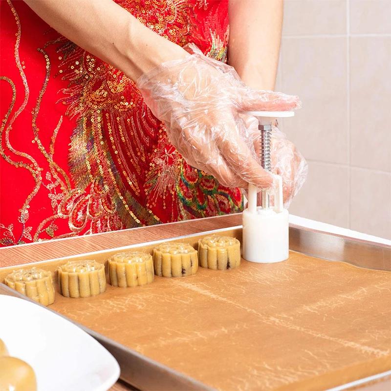 Пластиковая форма для лунных пирожных, пресс для лунных пирожных с печеньем, круглая традиционная китайская форма для лунных пирожных 0086