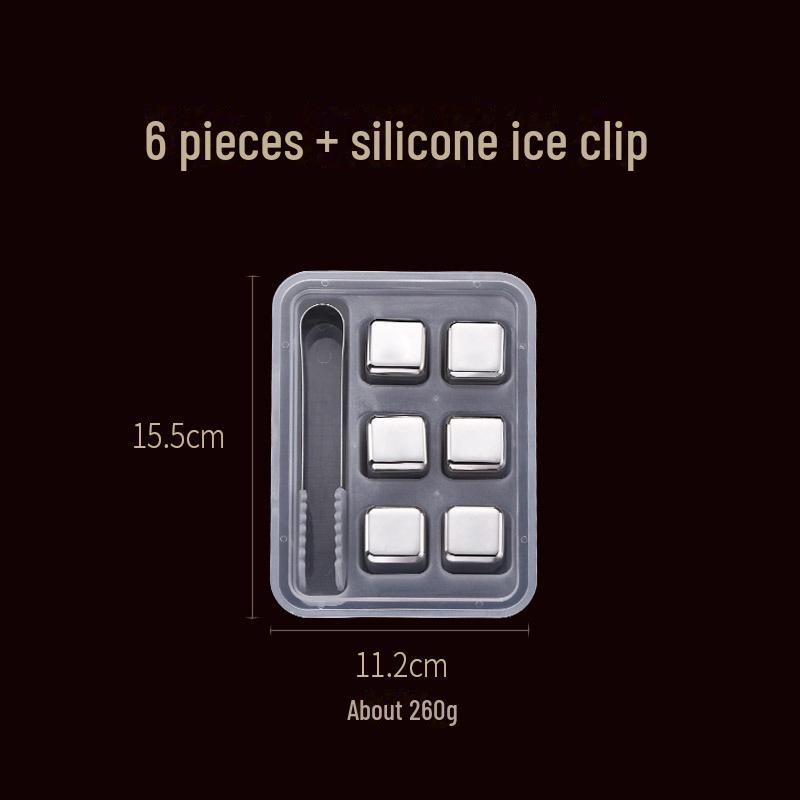 304 Stainless Steel Whiskey Ice Cubes - Fast-Freeze Metal Cooling Stones
