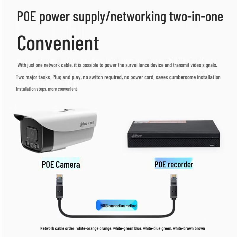 Dahua 4MP PoE Indoor/Outdoor Network Bullet Security Camera CN plug (adapter included)