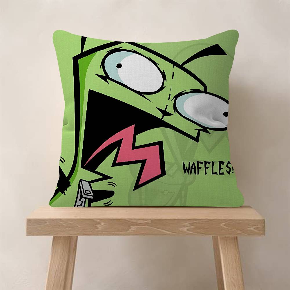Funny Anime IInvader ZIM Pillow Case Fashion Square Pillowcase Bedroom Sofa Room Ins Decoration Leisure