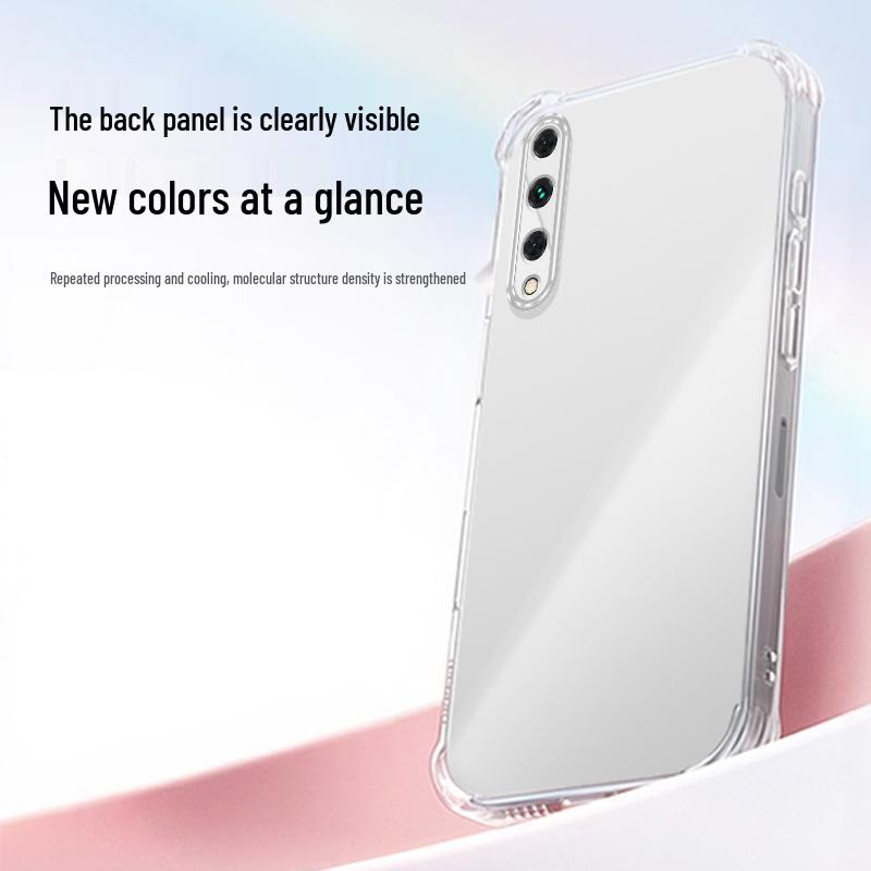 Прозрачный противоударный чехол-подушка из ТПУ для Honor Play 3 - Простой стиль, Премиальное ощущение, Полное покрытие