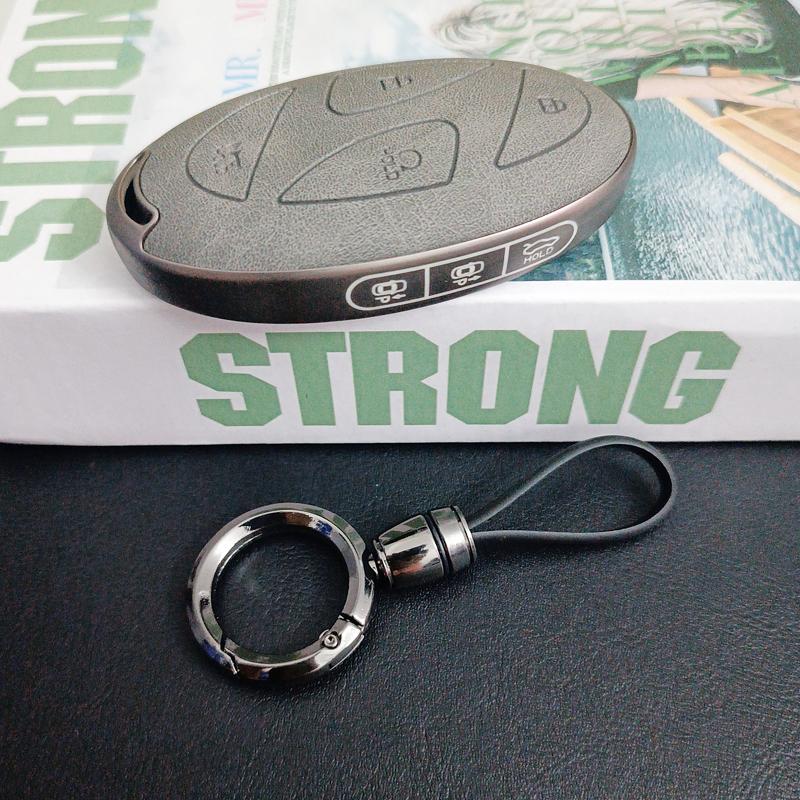 Lightweight Key Case for Hyundai Grandeur GN7 Kona Ev Lonic 2023 7 Button Remote Smart Car Key Cover Holder Keychain Accessories