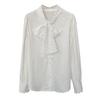 Tachibana Autumn Shirt Women's Tachibana Korean Temperament Bow White Shirt Women's Chic Top 8889