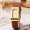 Новый бренд Женские часы Модные часы с прямоугольным циферблатом Кварцевые часы Простой кожаный ремешок Роскошный женский подарок Наручные часы Дропшиппинг