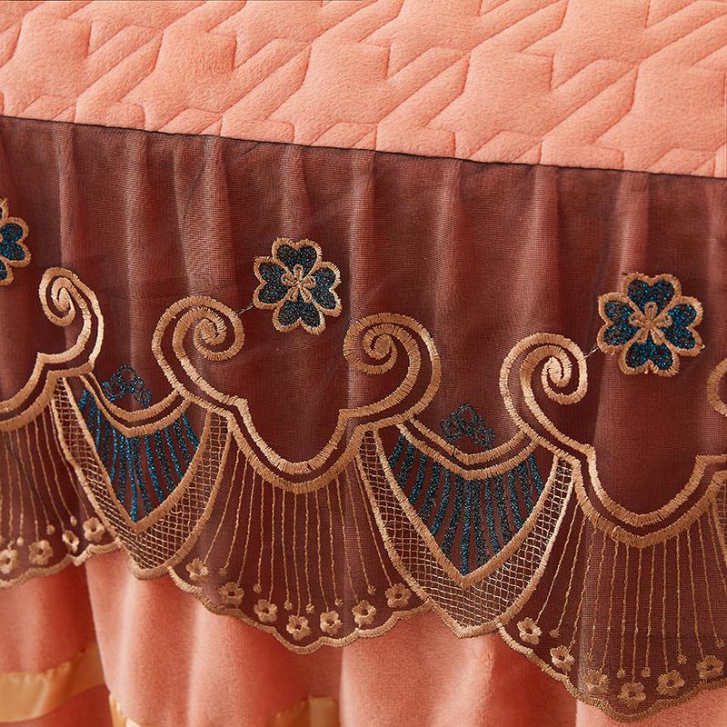 Роскошное кружевное оранжевое зимнее покрывало, толстое домашнее покрывало в стиле юбки, простыни с вышивкой, хлопковые покрывала в европейском стиле