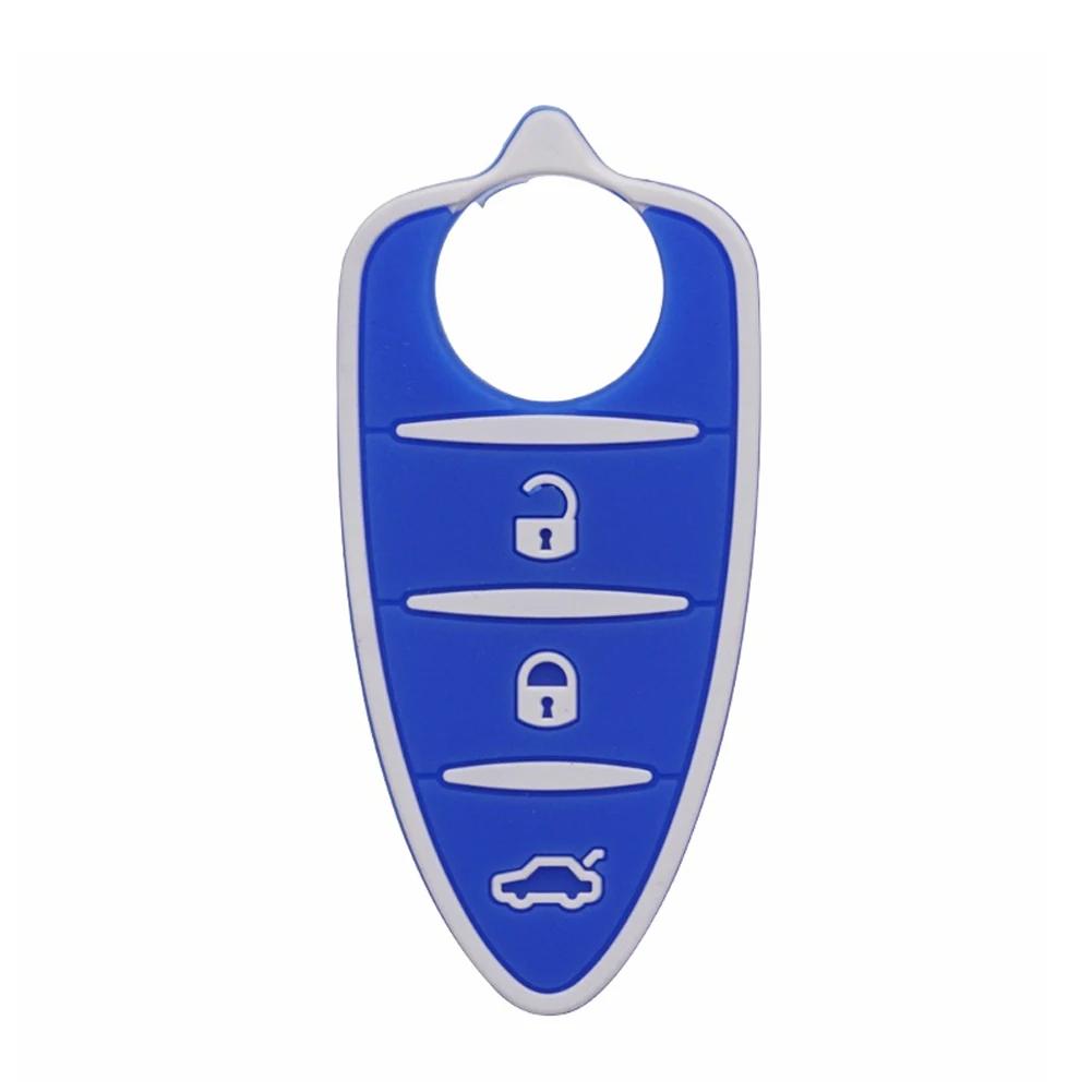 10 Colours 3 Buttons Car Remote Key Shell Key Pad Rubber for Alfa Romeo 156/159 /mito/giulietta/gt/4c Accessories for Girls