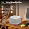 Звуковая машина и часы с Bluetooth 5.4, 14 успокаивающих звуков белого шума, ночник, таймер сна, портативные, перезаряжаемые, 1000 мАч