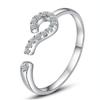 Ring, Female Love Confession Question Mark Open Silver Plated Ring