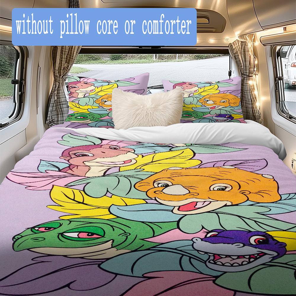 The Land Before Time Pattern Bedding,Quilt Set Quilt Cover Pillowcase Home Birthday Gift (1*duvet cover+2*pillowcase,without core)XSJT0917470