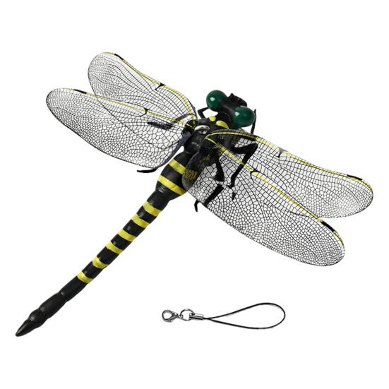 Fake Dragonfly Decoration with Lanyard/Pin Portable Outdoor Camping Gnats Fly Repellent Simulated 3D Dragonfly Model Ornament Kids Educational Toy