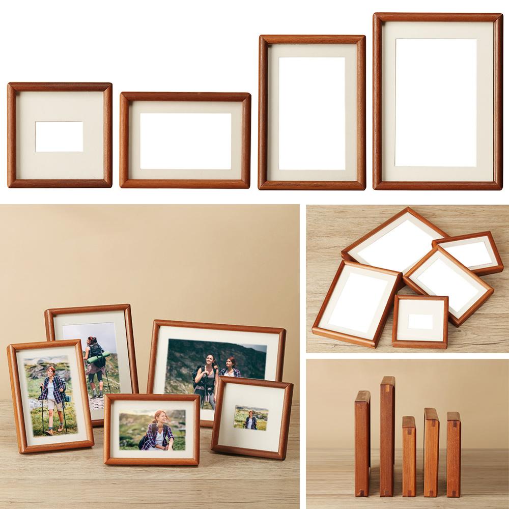 New 6/7/8 Inch Black Walnut Photo Frame Real Wooden Handmade Mortise Tenon Photo Frame Simple Display Photo Frame