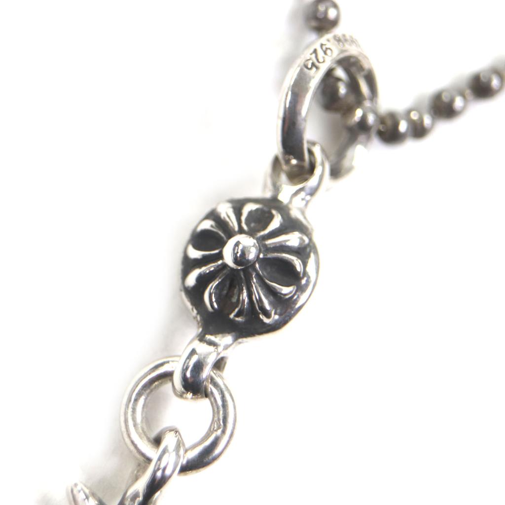 Excellent CHROME HEARTS Necklace 1 Ball Tiny CH Cross Pendant Silver 925 Mens Used