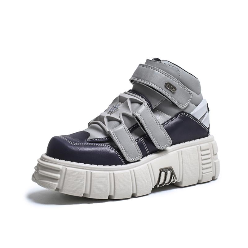 New Punk Style Exquisite Women's Sneakers Retro Versatile Casual Shoes Metal Bottom Thick Bottom Height Boosting Running Shoes