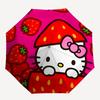 1pc Strawberry Hello Kitty Automatic Opening/Closing Umbrella with Foldable Design, 8-Bone Iron Frame Outdoor Umbrella for Fans, Travelers, Daily Use,