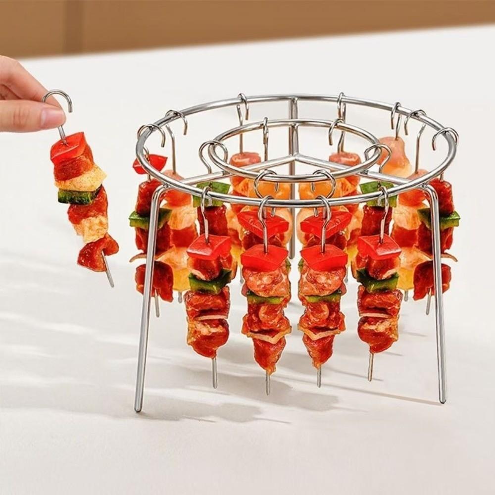 Heat-Resistant Air Fryer Skewer Stand Stainless Steel Skewers Rack Home Kitchen