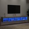 Vidaxl Szafki Tv Z Led, 2 Szt., Szary Dąb Sonoma, 100X30X30 Cm