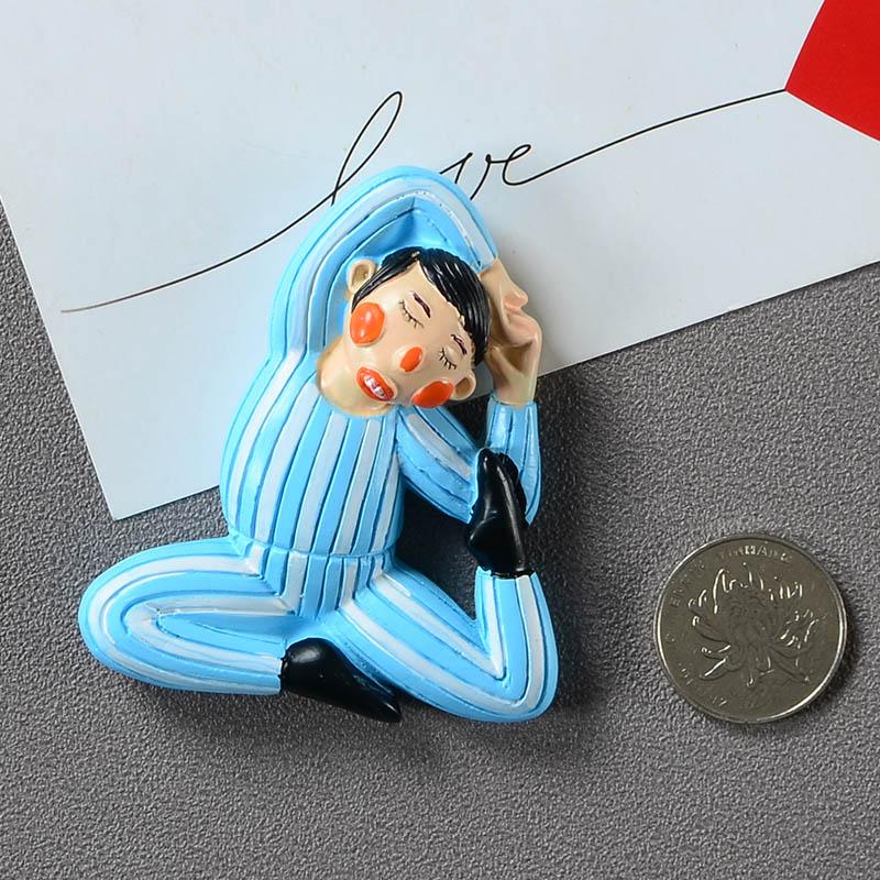 Cartoon European Jesus Van Gogh Mona Lisa Yoga Charming Legs 3D Resin Magnet Fridge Magnets Room Decoration Refrigerator Sticker