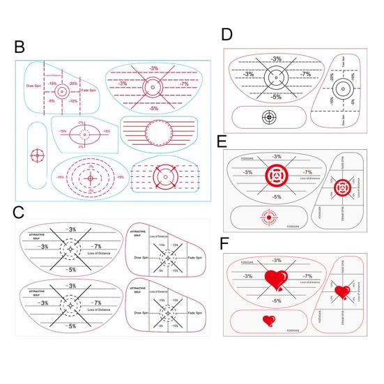 50 шт. этикеток для гольфа с защитной лентой для улучшения точности и дальности удара по мячу для гольфа. Наклейка для удара по мячу для клюшек Iron Wood Fairway.